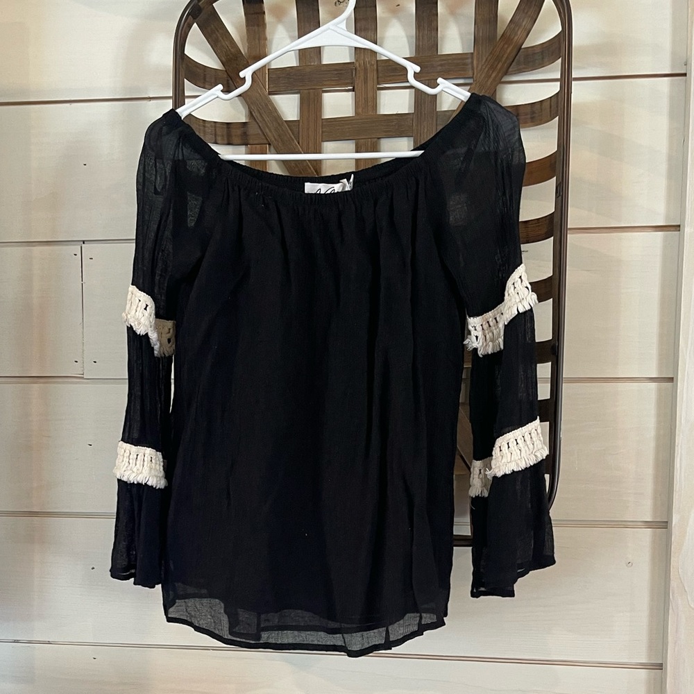 Black boho top